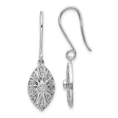 14K White Gold Diamond Vintage Dangle Earrings