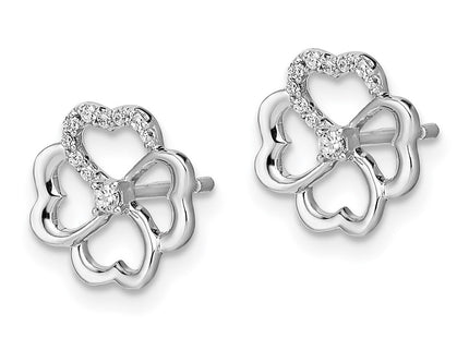 14k White Gold Earrings Style EM3982 - Classique Jewelry Inc.