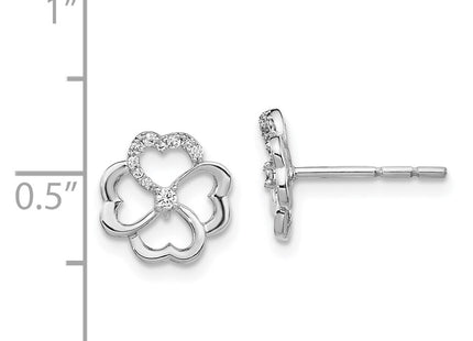 14k White Gold Earrings Style EM3982 - Classique Jewelry Inc.