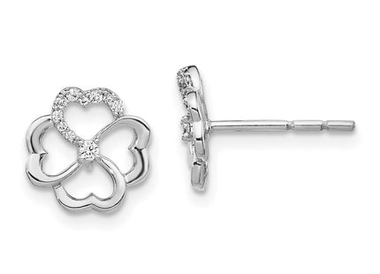 14k White Gold Earrings Style EM3982 - Classique Jewelry Inc.