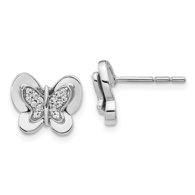 14k White Gold Earrings Style EM3991 - Classique Jewelry Inc.
