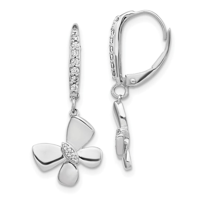 14k White Gold Earrings Style EM3993 - Classique Jewelry Inc.