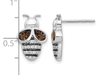 14K white gold diamond earrings, alternate view