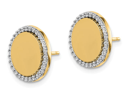 14k White Gold Diamond Fancy Circle Earrings (Style EM3999-030-WA)