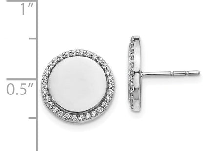 14k White Gold Diamond Fancy Circle Earrings (Style EM3999-030-WA)