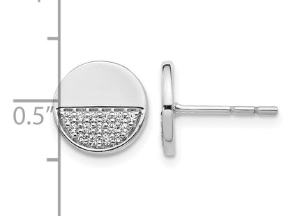 14K white gold diamond circle earrings, alternate view