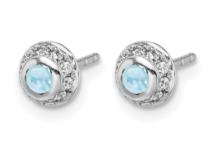 14K white gold diamond earrings, alternate view