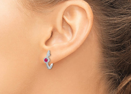 14K white gold diamond earrings, another view