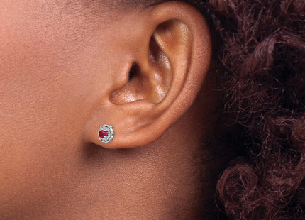 14K white gold diamond earrings, another view