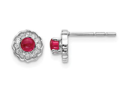 14K white gold diamond earrings