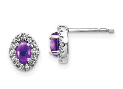 14k White Gold Earrings Style EM4035 - Classique Jewelry Inc.
