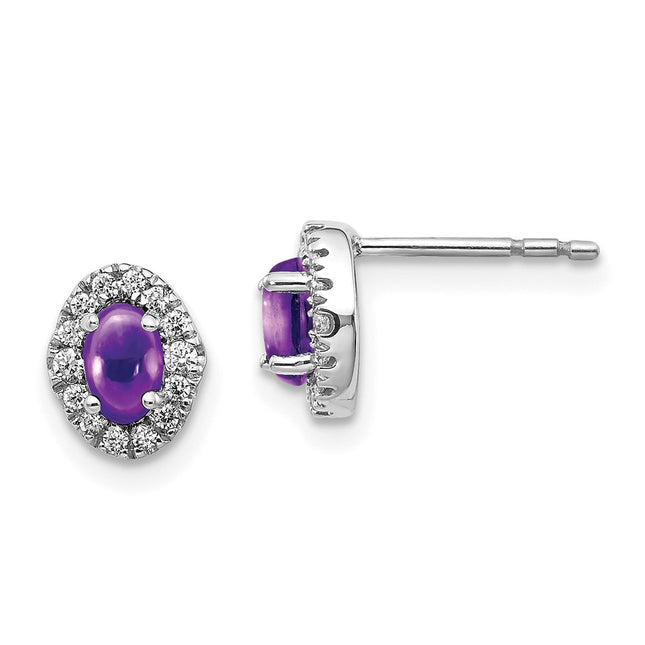 14k White Gold Earrings Style EM4035 - Classique Jewelry Inc.