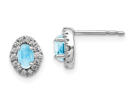 14k White Gold Earrings Style EM4035 - Classique Jewelry Inc.