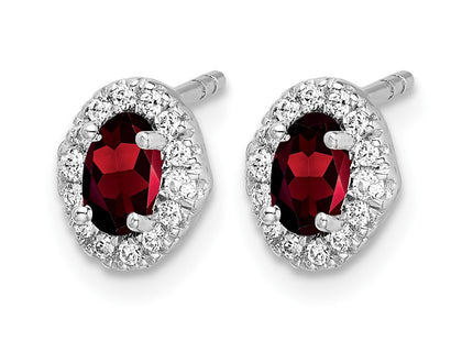 14K white gold diamond earrings, alternate view