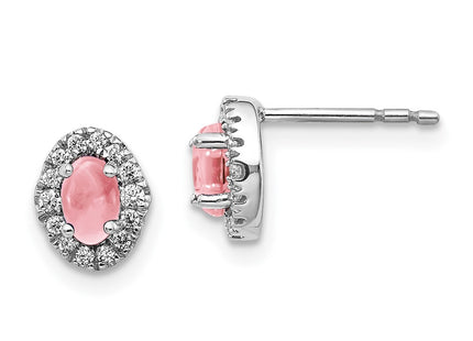 14k White Gold Earrings Style EM4035 - Classique Jewelry Inc.