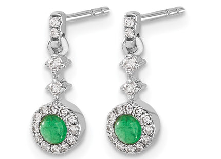 14K white gold diamond earrings, alternate view