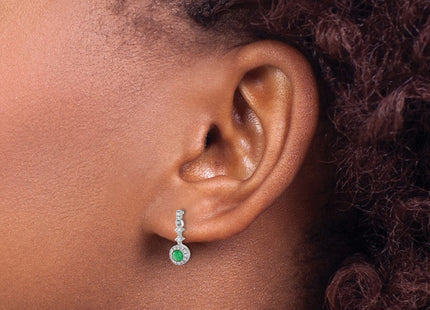 14K white gold diamond earrings, another view