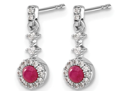 14K white gold diamond earrings, alternate view