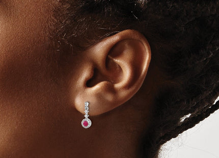 14K white gold diamond earrings, another view