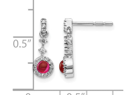 14K white gold diamond earrings, further view