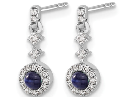 14K white gold diamond earrings, alternate view