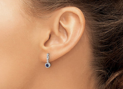 14K white gold diamond earrings, another view