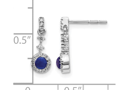 14K white gold diamond earrings, further view