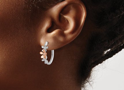 14k Rose and White Gold Diamond Earrings