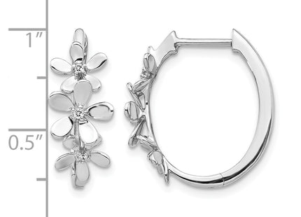 14K white gold diamond earrings, alternate view