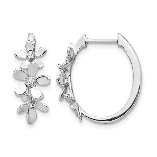 14k White Gold Diamond Earrings, 21 x 20mm