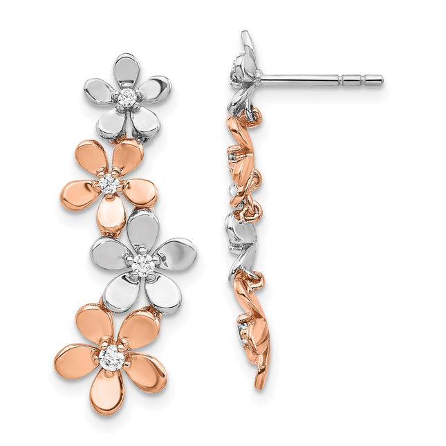 14k Two-tone Earrings Style EM4039 - Classique Jewelry Inc.