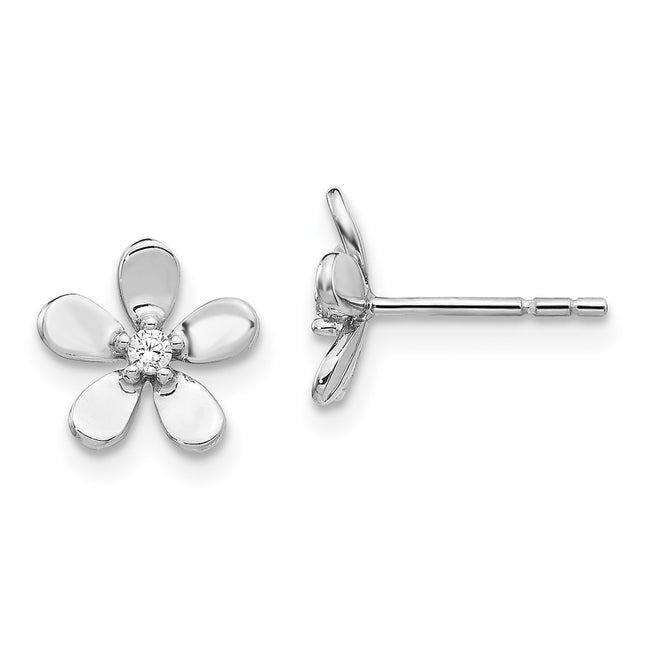 14k White Gold Earrings Style EM4042 - Classique Jewelry Inc.