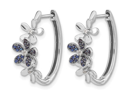 14K white gold diamond earrings, alternate view
