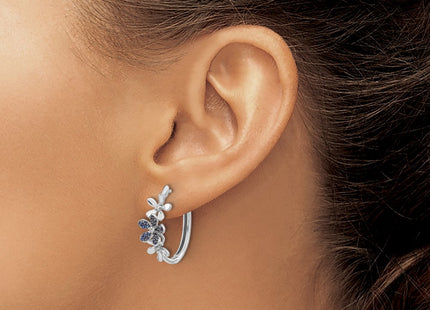 14K white gold diamond earrings, another view