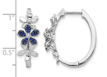 14K white gold diamond earrings, further view