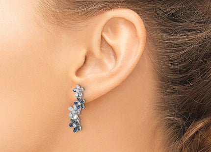 14k White Gold Diamond and Sapphire Earrings (Style EM4045-SA-016-WA)
