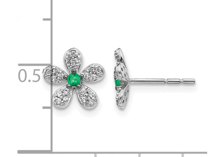 14K white gold diamond earrings, further view