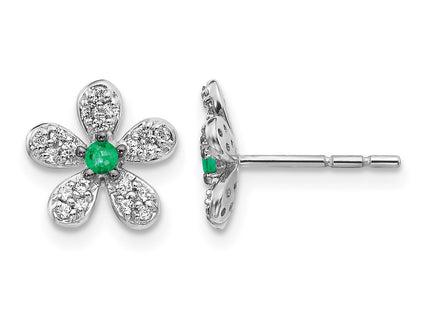 14K white gold diamond earrings