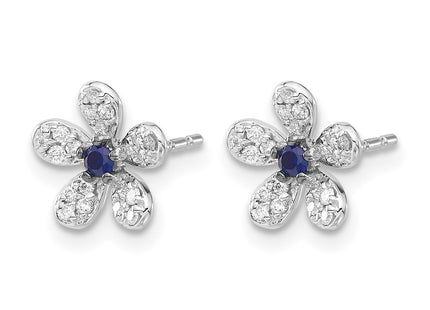 14K white gold diamond earrings, alternate view