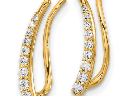 14K white gold diamond earrings, alternate view
