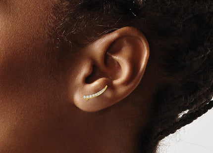 14K white gold diamond earrings, another view