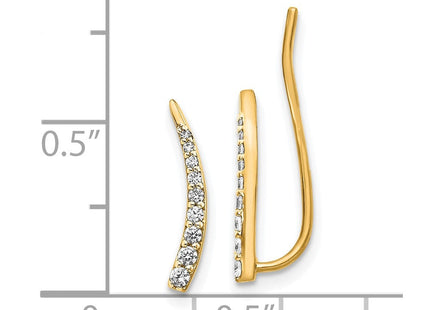 14K white gold diamond earrings, further view