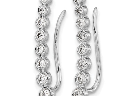 14K white gold diamond earrings, alternate view