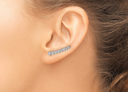14K white gold diamond earrings, another view