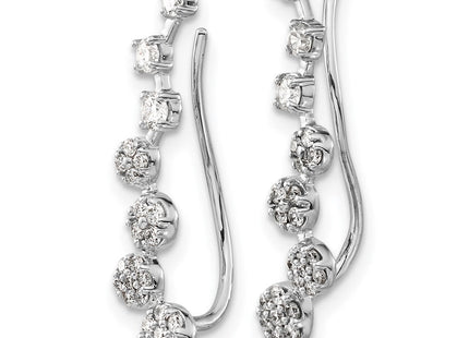 14k White Gold Diamond Ear Climber Earrings (Style EM4154-050-WA)