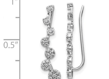 14k White Gold Diamond Ear Climber Earrings (Style EM4154-050-WA)