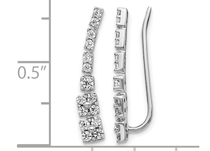 14K white gold diamond earrings, alternate view