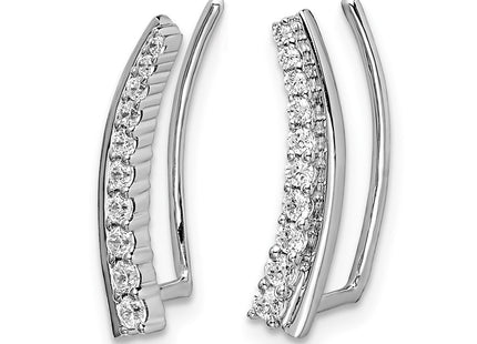 14K white gold diamond earrings, alternate view