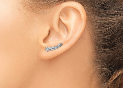 14K white gold diamond earrings, another view