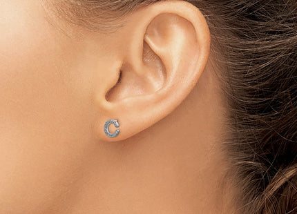14k White Gold Diamond Initial C Earrings (Style EM4169C-009-WA)